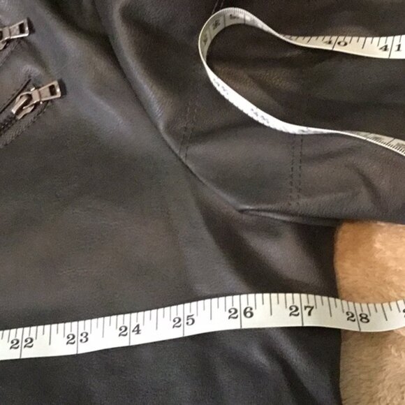 Dark gray Leather Look Jacket with Hood - Picture 8 of 10